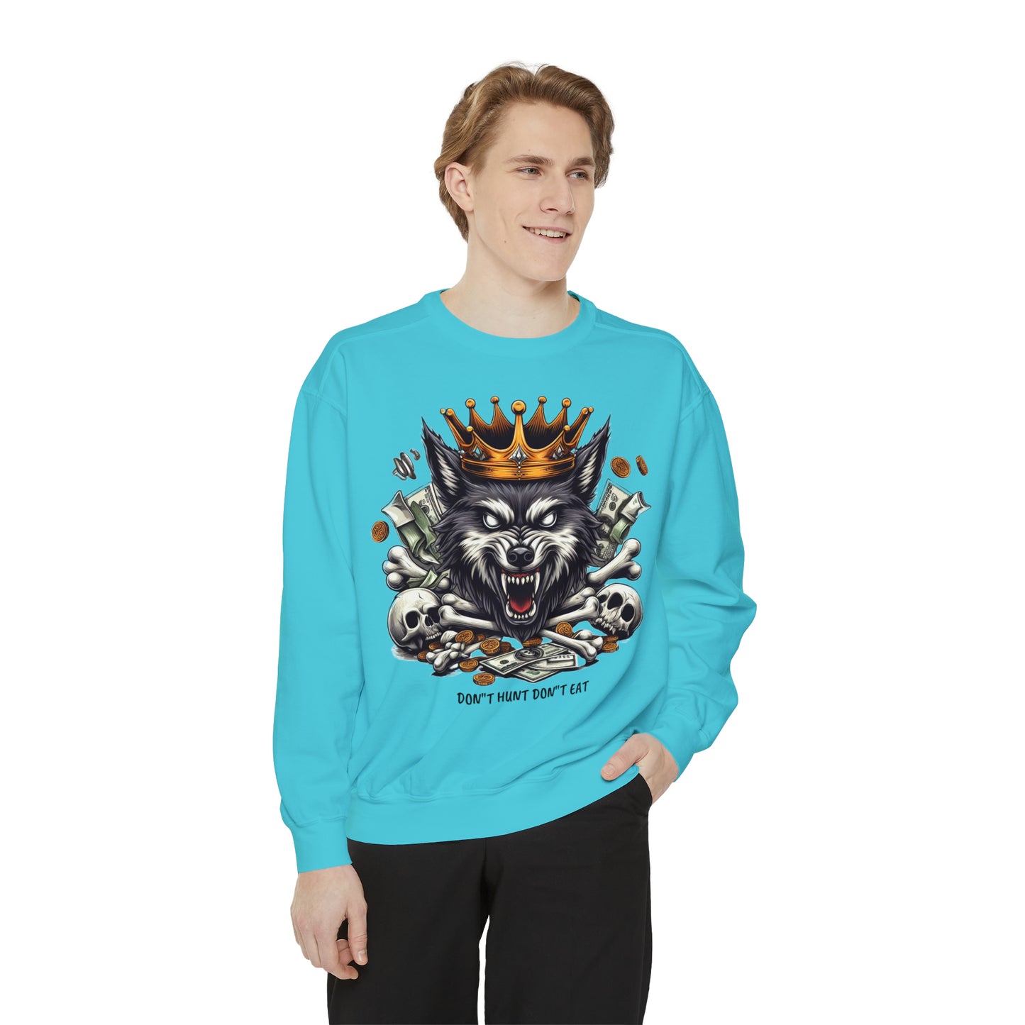 Unisex Garment-Dyed Sweatshirt ROCAVELI WOLF EDITION
