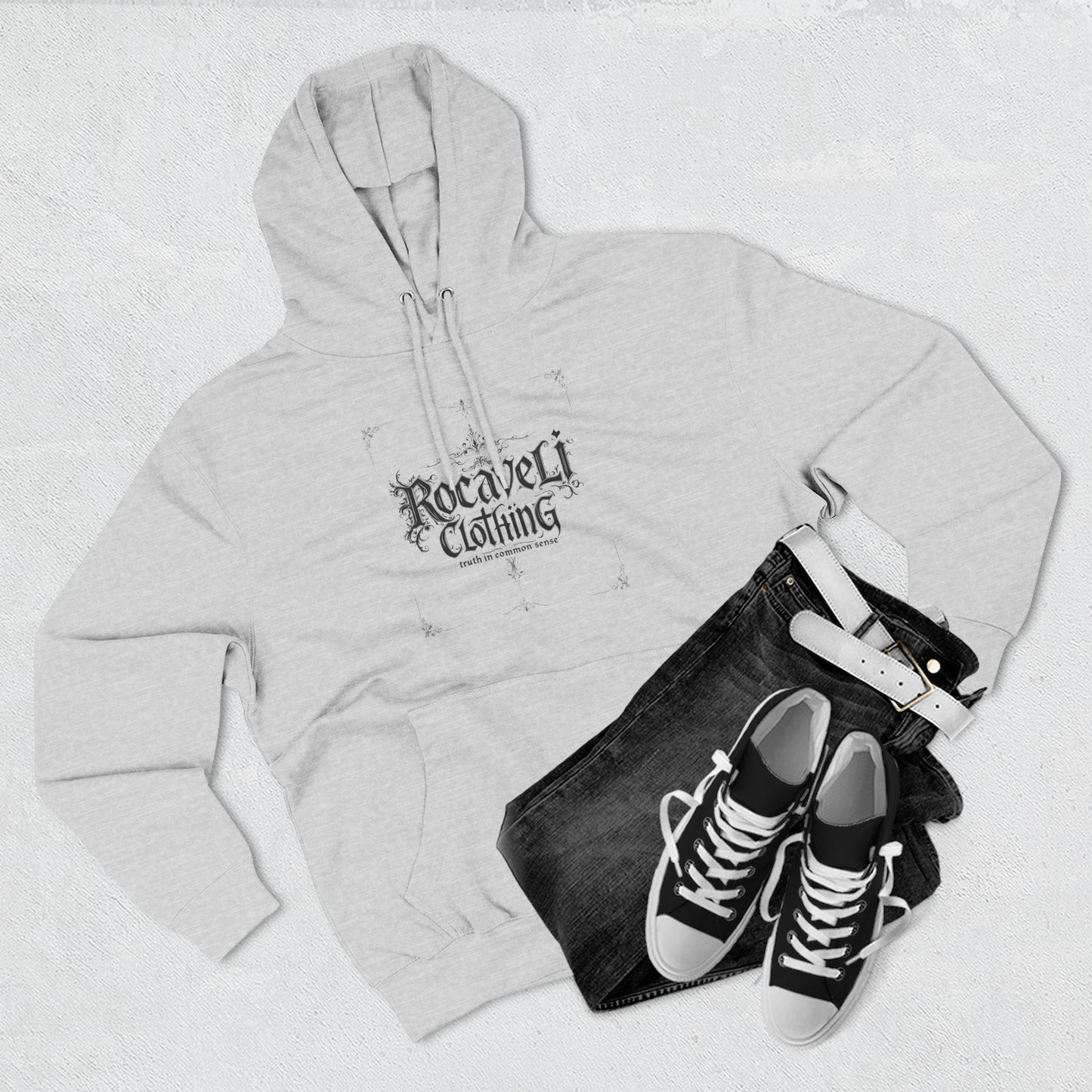 ROCAVELI CLOTHING Hoodie - "New Year New Goals, Same Grind" Graphic Fleece Hoodie