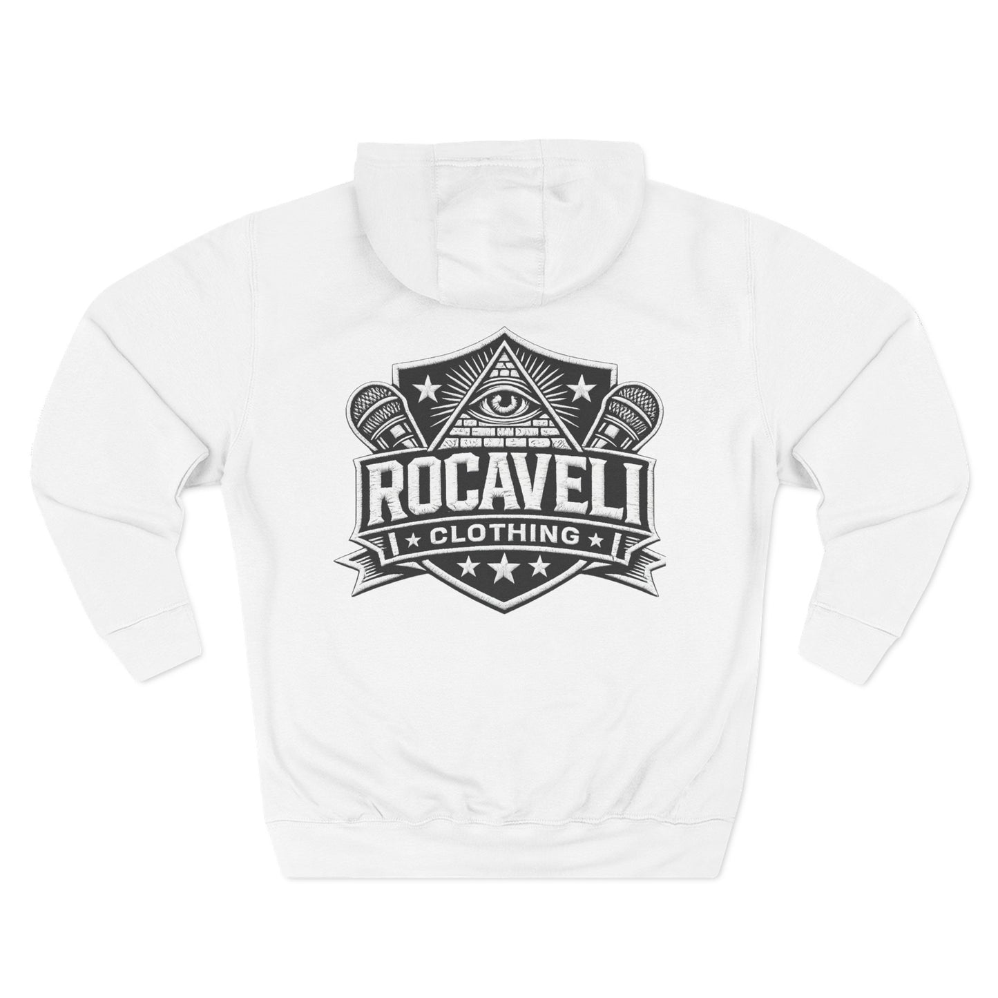 Rocaveli Logo Hoodie — Vintage Shield Streetwear Fleece Pullover
