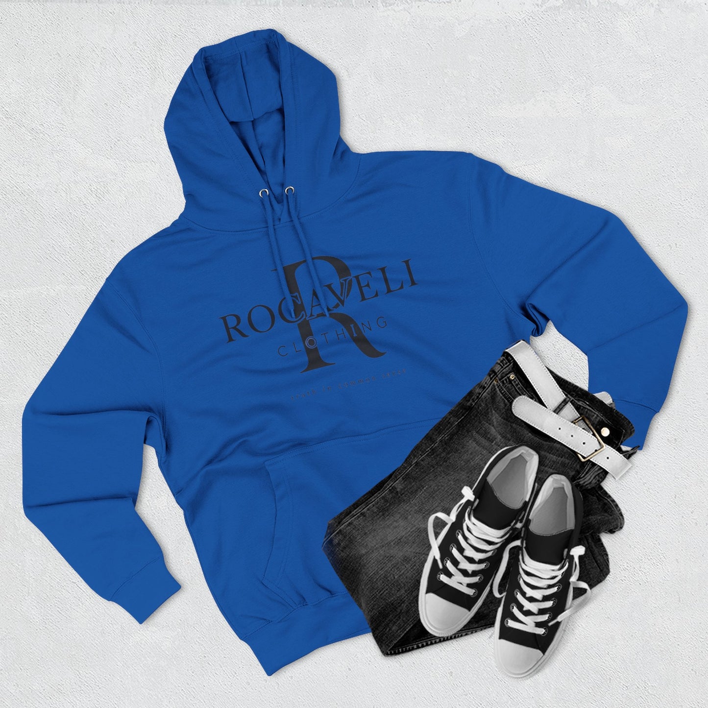 premium Rocaveli Logo Hoodie — Minimal Luxury Fleece Hoodie