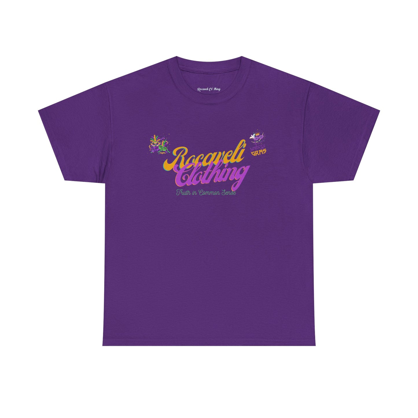 MARDI GRAS Tee – "Rocaveli Clothing" Vintage Logo T‑Shirt