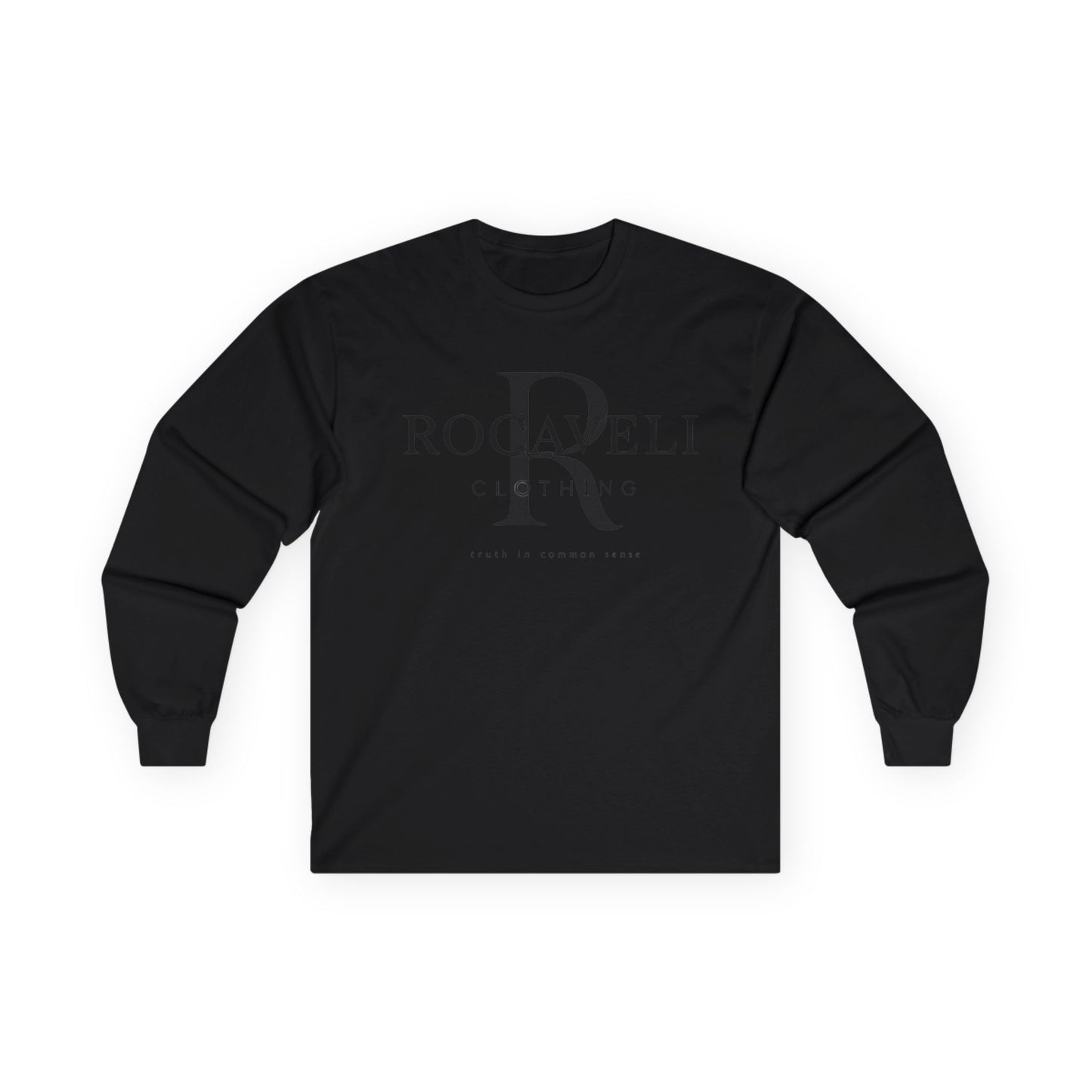 Rocaveli Monogram Long Sleeve Tee — Minimal Luxury Logo Shirt