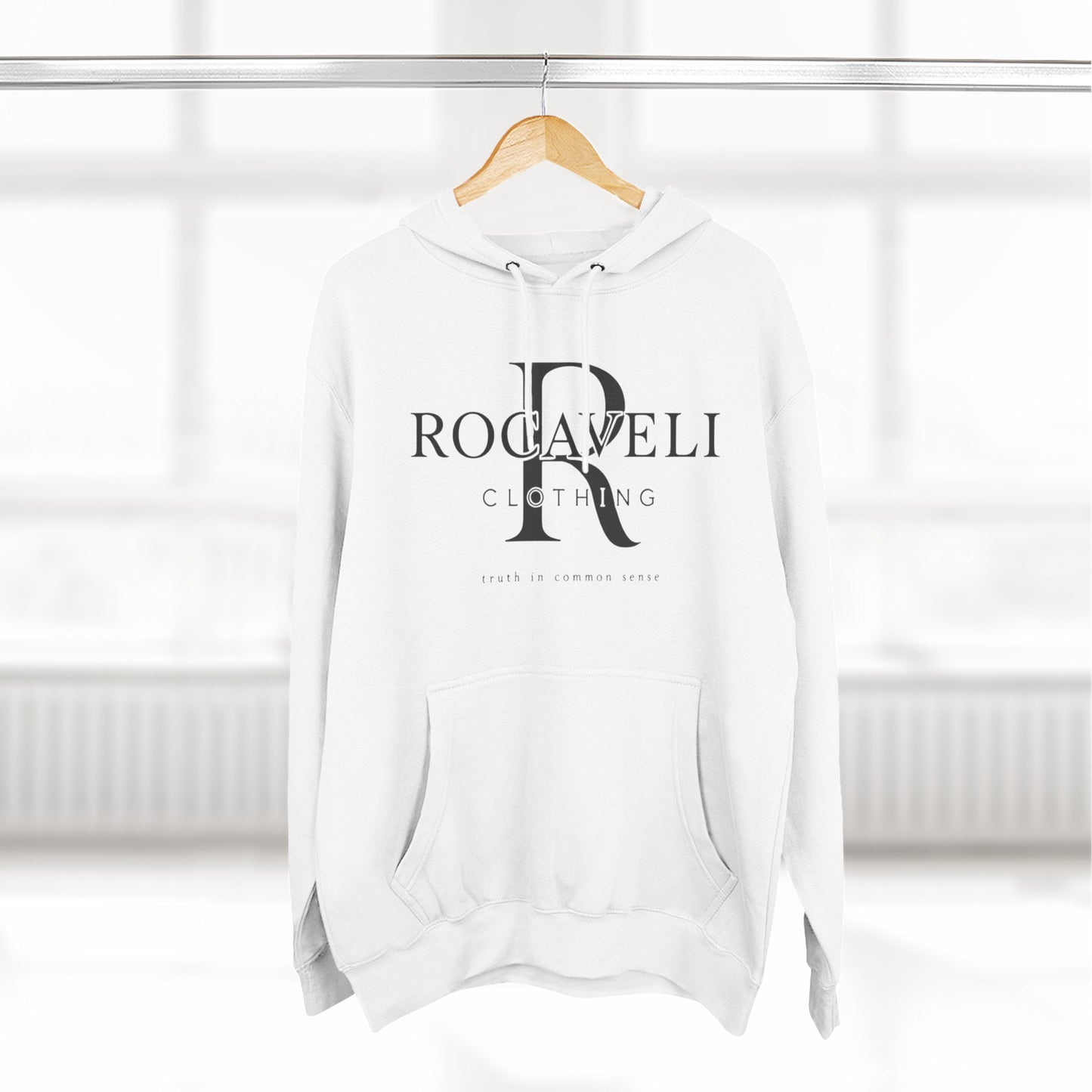 premium Rocaveli Logo Hoodie — Minimal Luxury Fleece Hoodie
