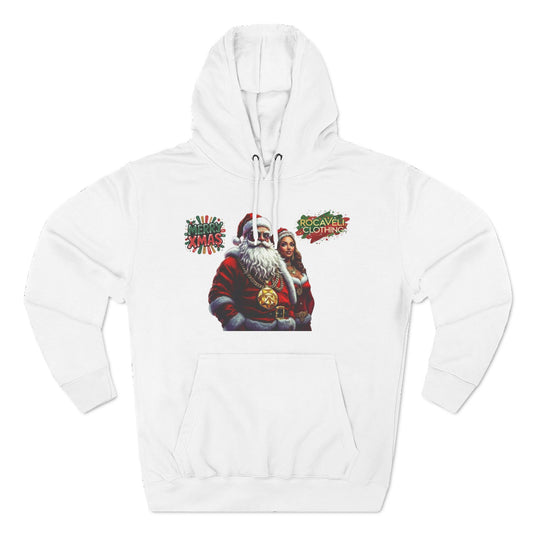 Christmas Santa & Mrs. Claus Graphic Hoodie — Festive Holiday Fleece Pullover