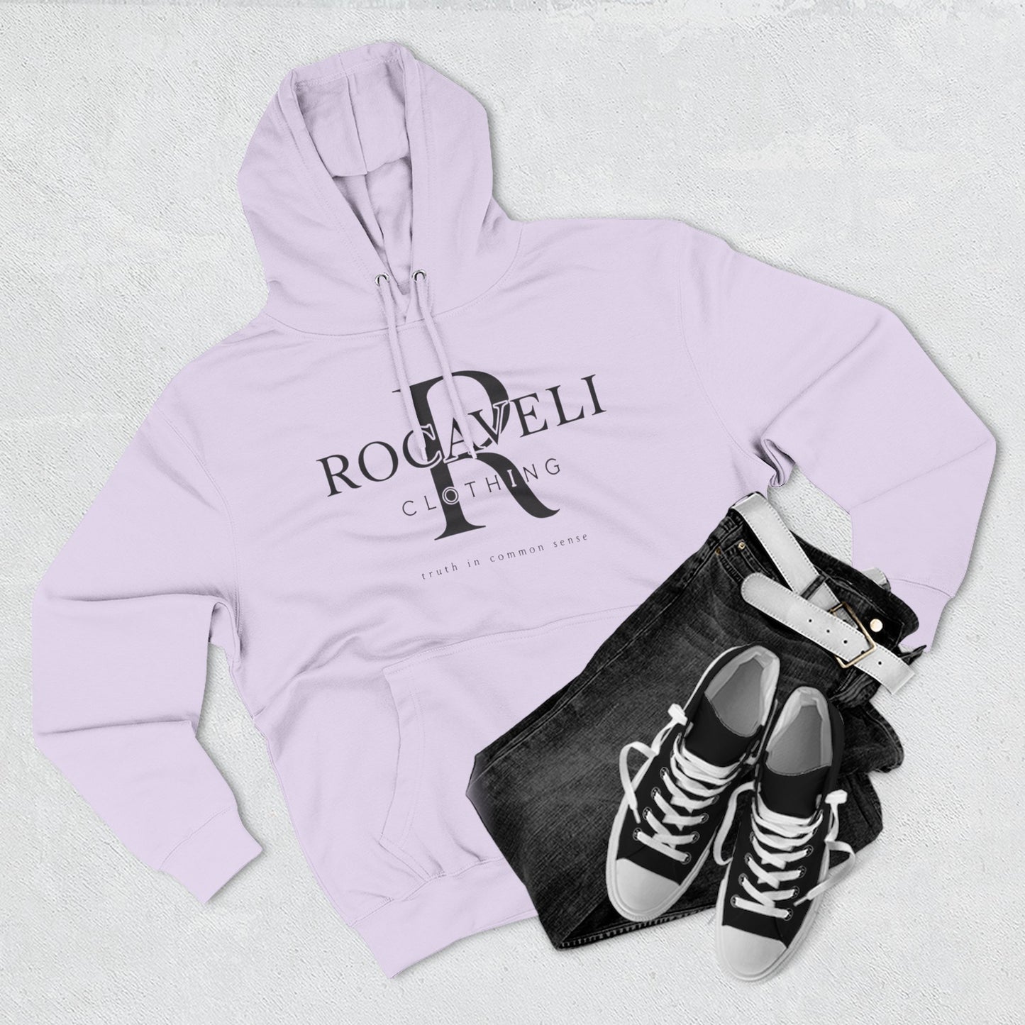 premium Rocaveli Logo Hoodie — Minimal Luxury Fleece Hoodie